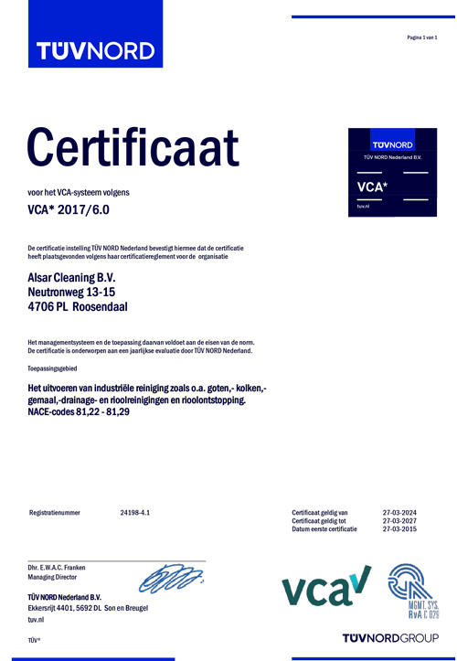 2024 VCA1 Certificaat Alsar Cleaning B 500px